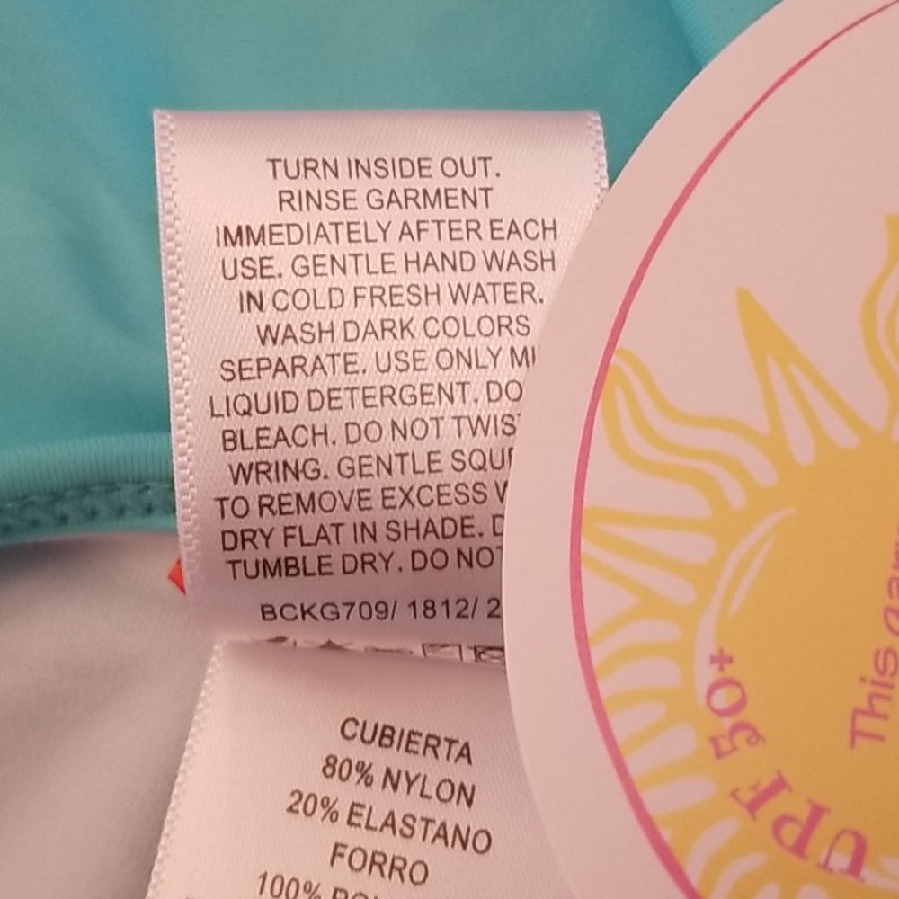 NWT Kate Mack Aqua Halter 1 Piece Swimsuit Size 3T - Picture 6 of 12